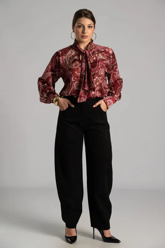 Μπλούζα Σατέν Λαχούρ Δέσιμο