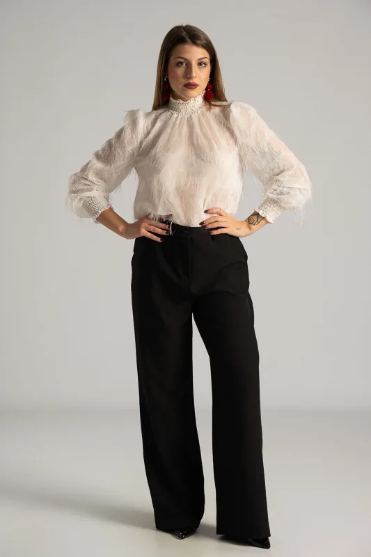 Blouse Honeycomb Neckline