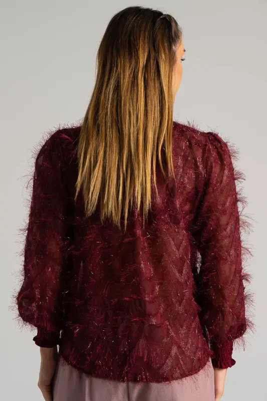 Blouse Honeycomb Neckline