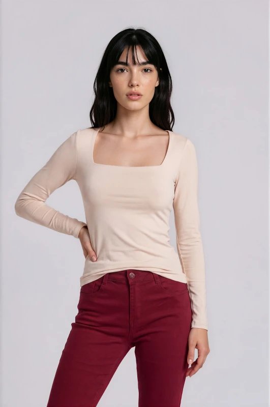 Blouse Square-Neck 