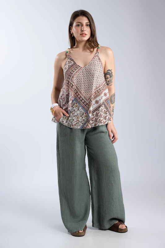 Μπλούζα Τιραντά Boho Εμπριμέ