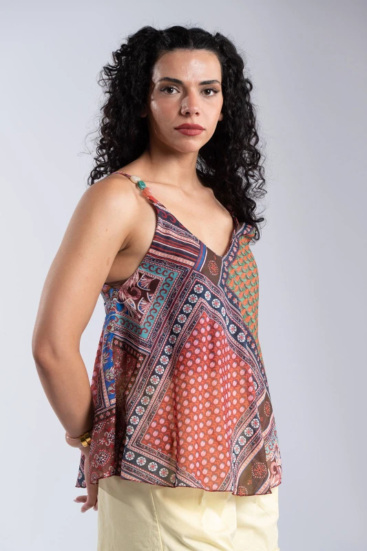 Blouse Boho Embroidered Strap