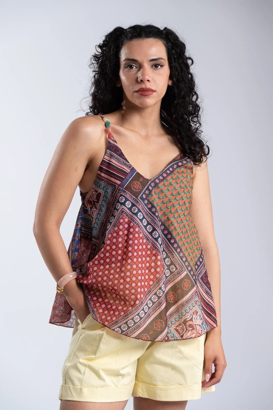 Blouse Boho Embroidered Strap