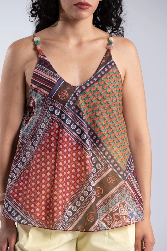 Blouse Boho Embroidered Strap