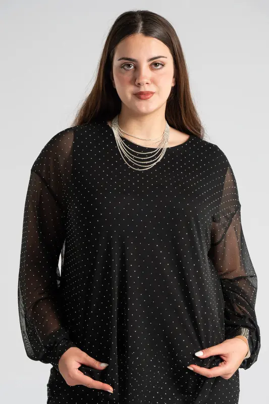 Μπλούζα Τούλινη Ασημί Τρουξ