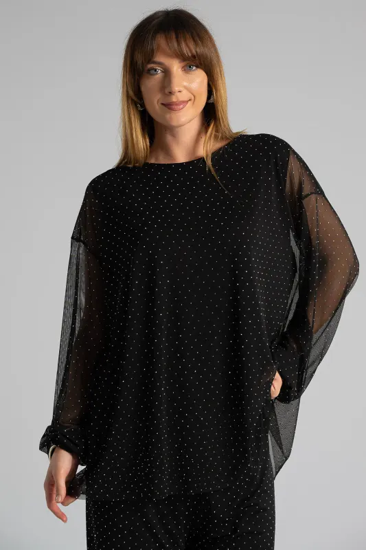 Μπλούζα Τούλινη Ασημί Τρουξ