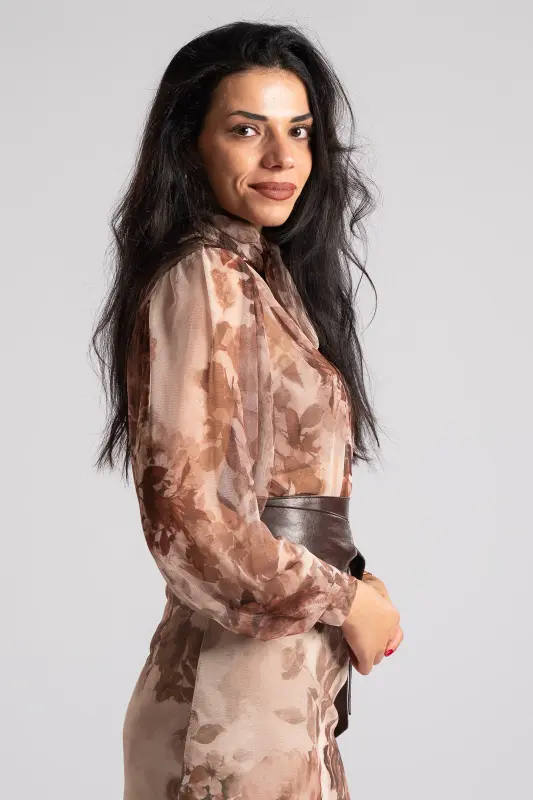 Blouse Tulle Transparency Floral