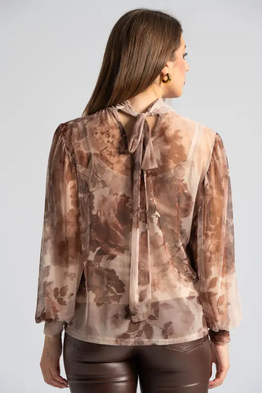 Μπλούζα Τούλινη Διαφάνεια Floral