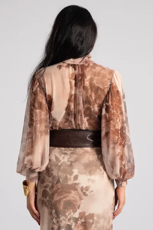 Blouse Tulle Transparency Floral