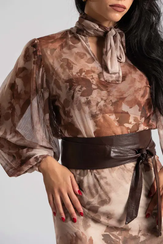 Blouse Tulle Transparency Floral