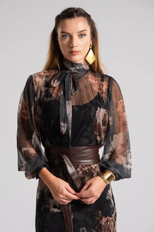 Blouse Tulle Transparency Floral