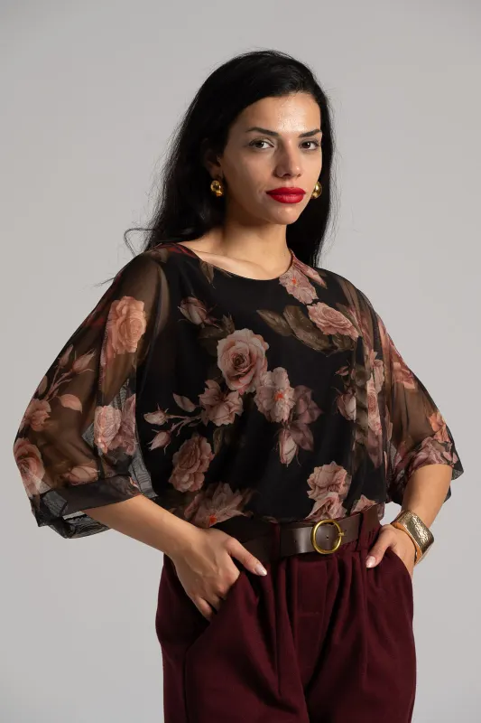 Blouse Floral Tulle 