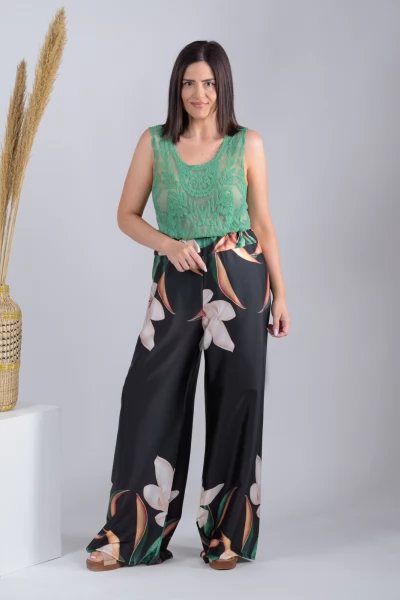 Μπλούζα Τούλινη Floral Πράσινη