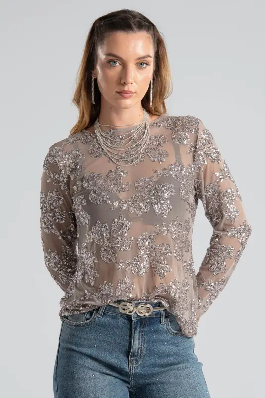 Μπλούζα Τούλινη Παγιέτα