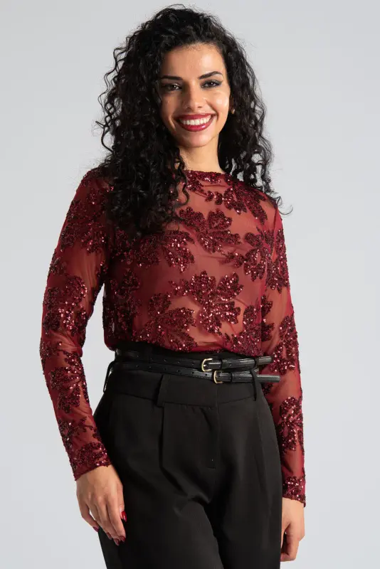 Μπλούζα Τούλινη Παγιέτα