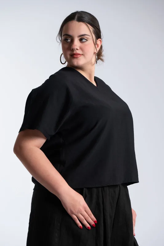 Μπλούζα V Λαιμόκοψη Φιόγκος Πουά