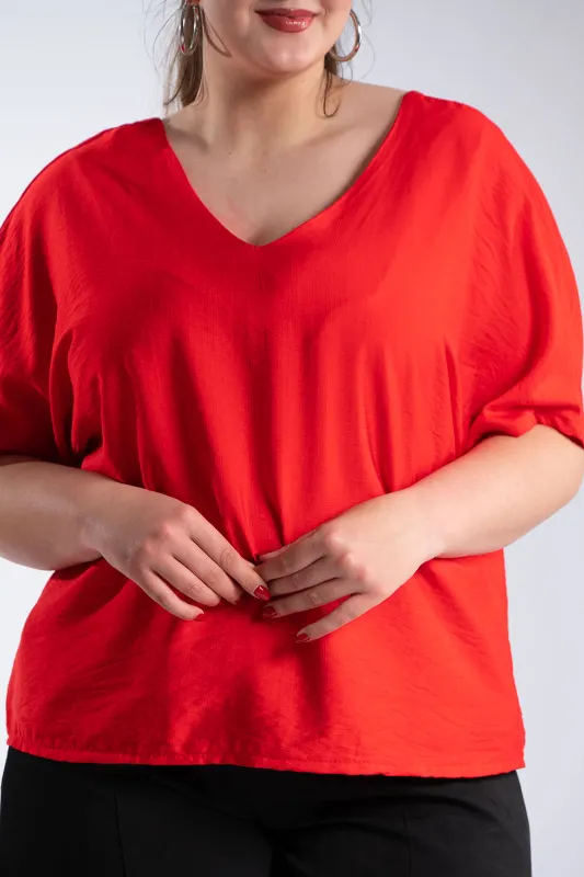 Μπλούζα V Λαιμόκοψη Φιόγκος Πουά