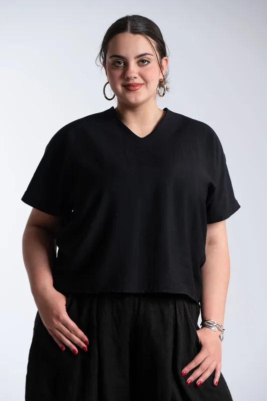 Μπλούζα V Λαιμόκοψη Φιόγκος Πουά