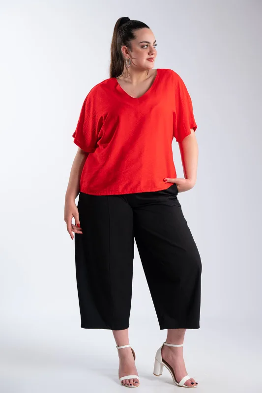 V-neck Blouse Bow Polka Dots