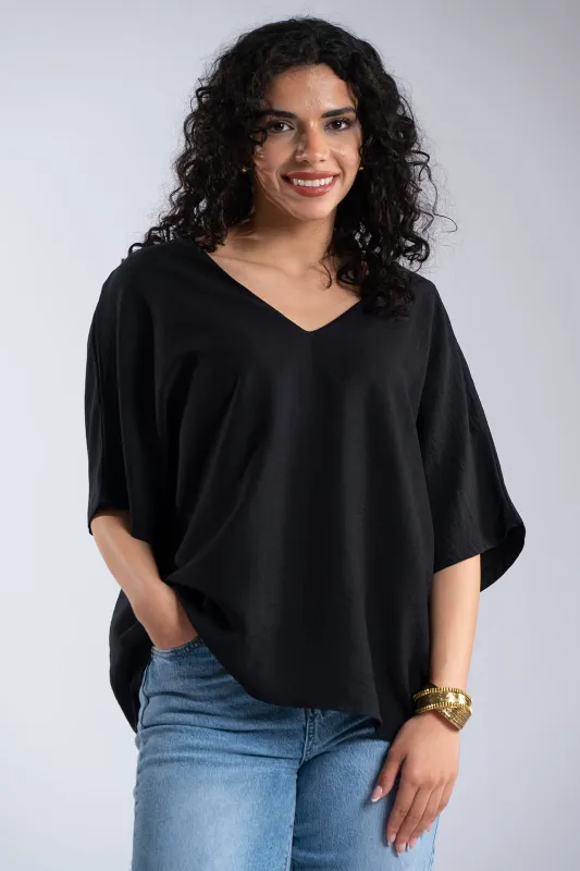 V-neck Blouse Bow Polka Dots