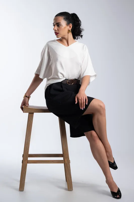 V-neck Blouse Bow Polka Dots