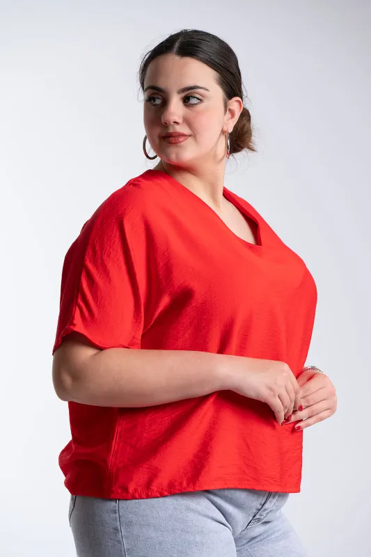 Μπλούζα V Λαιμόκοψη Φιόγκος Πουά