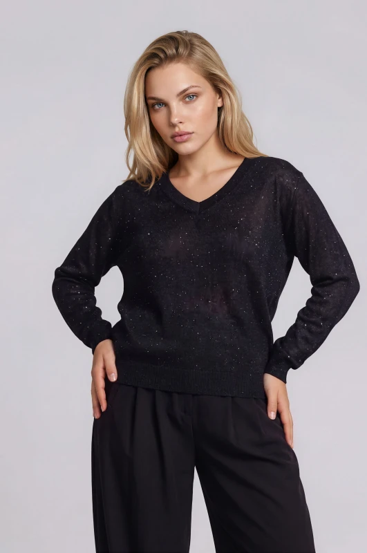 V-neck Βlouse Lurex