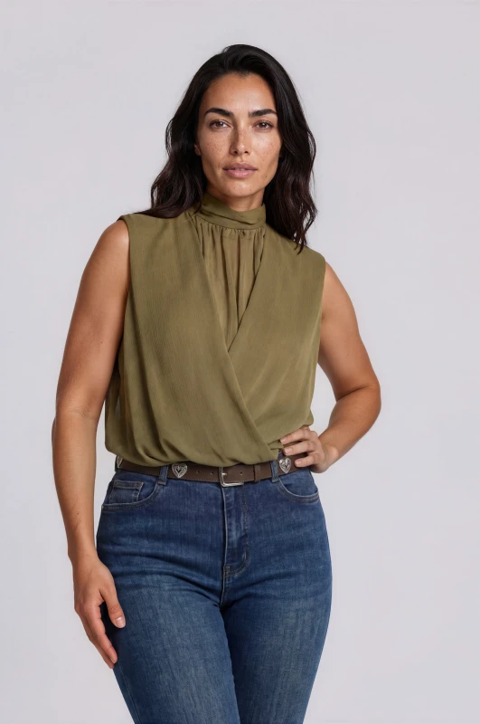 Blouse Wrapped with Tie 