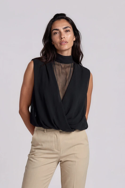 Blouse Wrapped with Tie 
