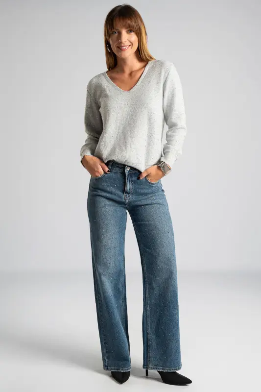 Blouse V-neck Small Pockets