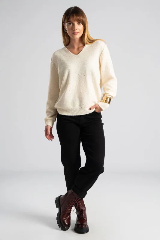 Μπλούζα V Λαιμόκοψη Μικρές Παγιέτες