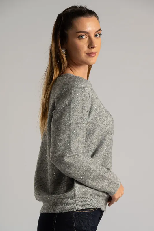 Blouse V-neck Small Sequins