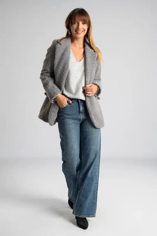 Blouse V-neck Small Pockets