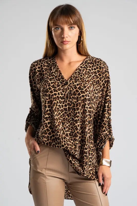 Blouse  V-neck Pleated