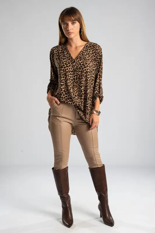 Blouse  V-neck Pleated