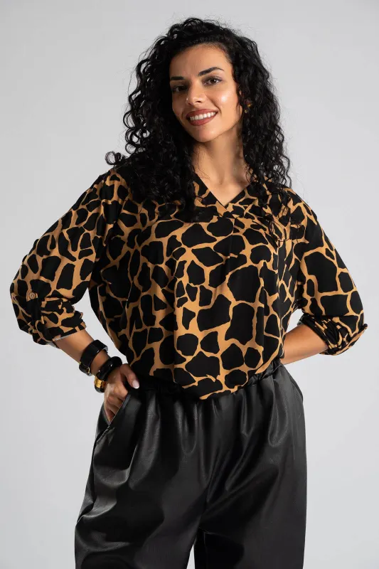 Blouse  V-neck Pleated