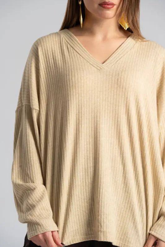 Μπλούζα V Λαιμόκοψη Rib