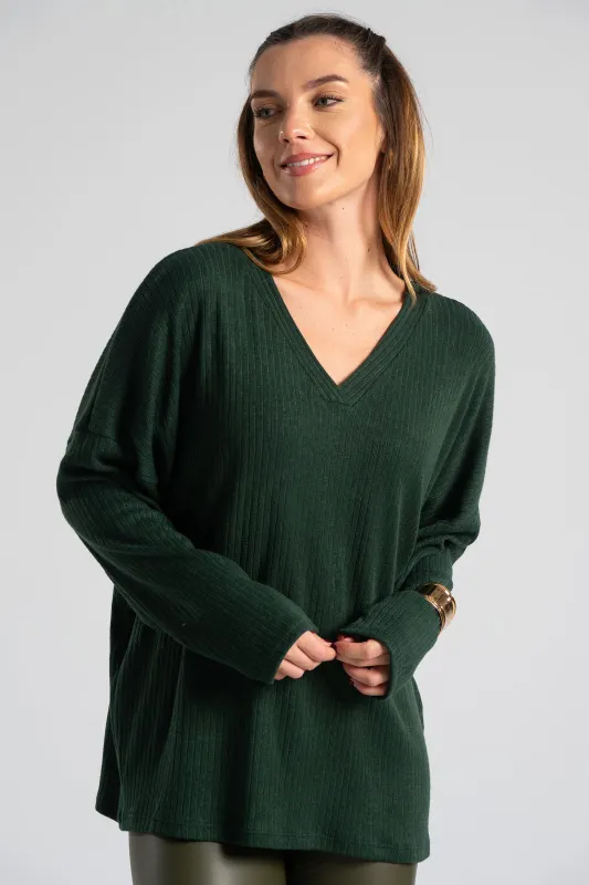 Μπλούζα V Λαιμόκοψη Rib