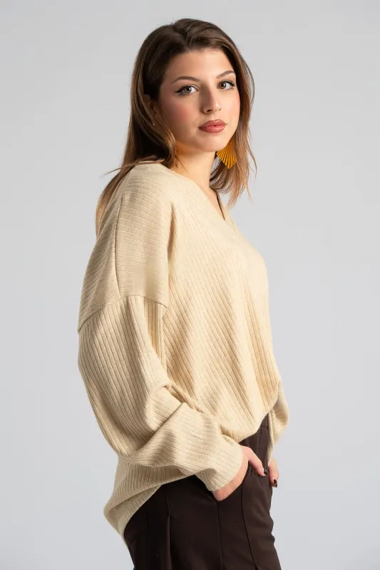 Μπλούζα V Λαιμόκοψη Rib