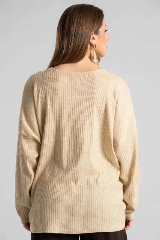 Μπλούζα V Λαιμόκοψη Rib