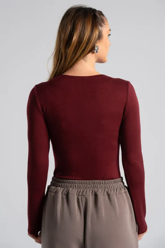 Blouse V-neck Lace Detail