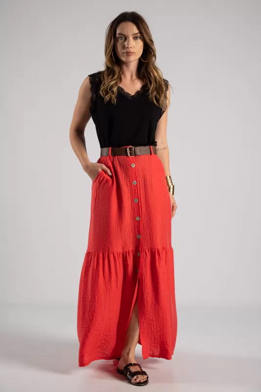 Blouse Cotton Sleeveless Lace 