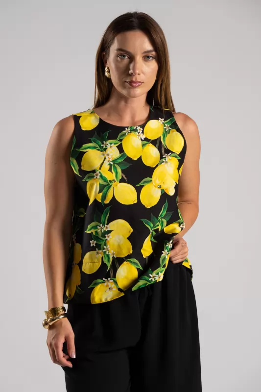 Blouse Cotton Sleeveless Lemons