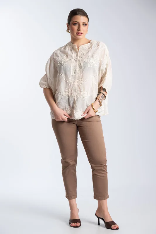 Μπλούζα Βαμβακερή Ανάγλυφα Floral