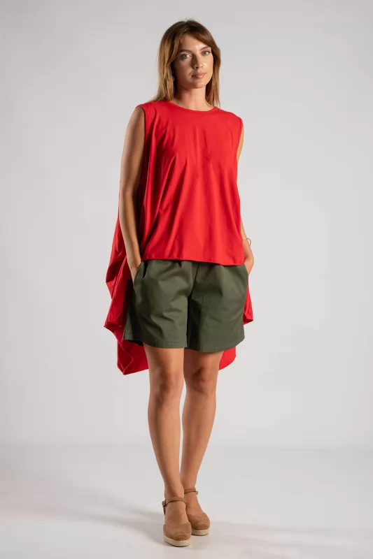 Cotton Blouse Asymmetrical