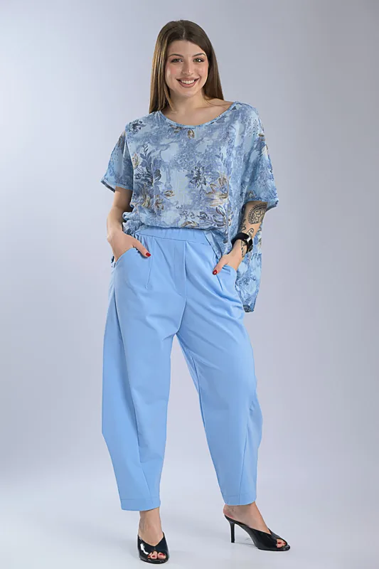 Blouse Oversized Floral Cotton 