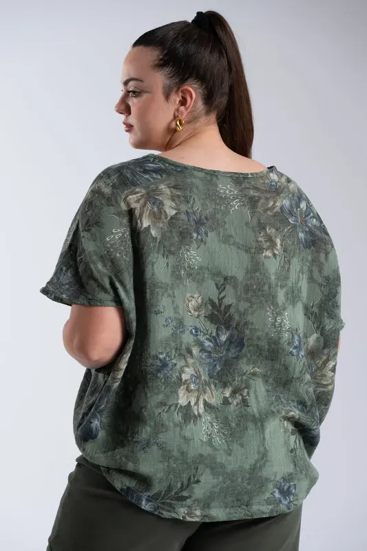 Blouse Oversized Floral Cotton 
