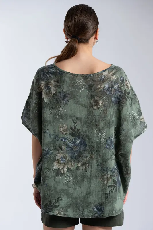 Blouse Oversized Floral Cotton 