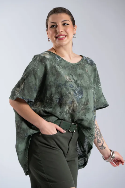 Blouse Oversized Floral Cotton 