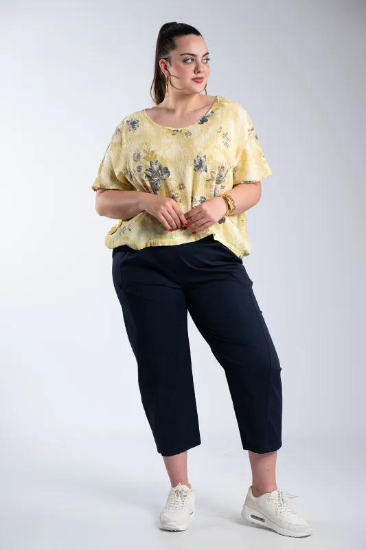 Μπλούζα Βαμβακερή Floral Oversized